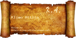 Klimo Attila névjegykártya